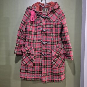 Vintage Muse Red and Black Plaid Toggle Jacket